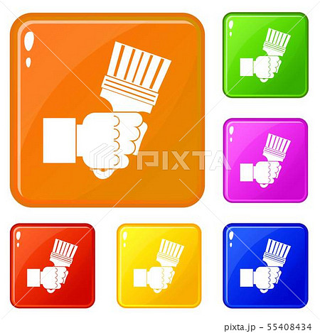 Hand holding pliers with handles icons set vector color 55408434