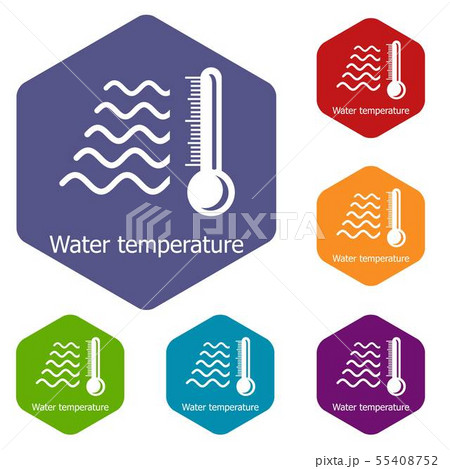 Water temperature icons vector hexahedron 55408752