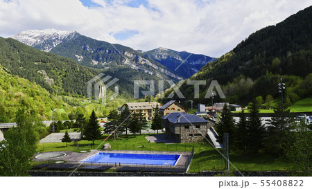 Pyrenees mountain landscape in Spain, Bielsa Pyrenees mountain landscape in Spain, Bielsa 55408822
