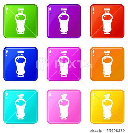 Perfume bottle glamour icons set 9 color collection 55408830