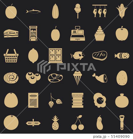Ice cream icons set, simple style Ice cream icons set, simple style 55409090