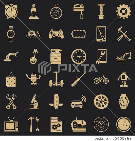 Battery icons set, simple style 55409368