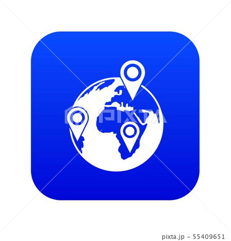 Globe of network icon digital blue 55409651