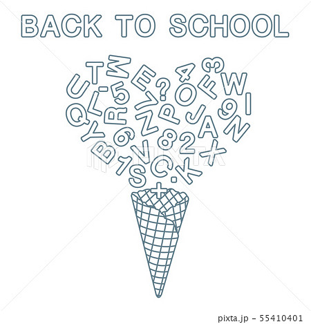Back to school Ice cream cone, letters, numbers. 55410401