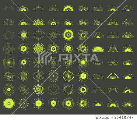 Big set of Retro Sun burst shapes. Vintage logo, Big set of Retro Sun burst shapes. Vintage logo, 55410747