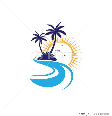 Palm tree summer logo template Palm tree summer logo template 55410966