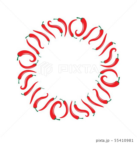 Red hot natural chili icon vector Illustration 55410981