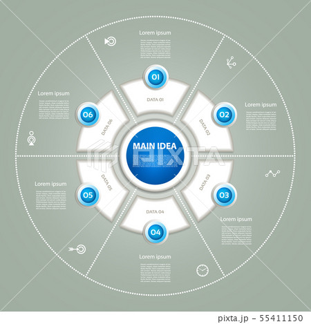 Vector circle infographic. Template for diagram 55411150