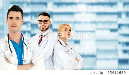 Doctor working in hospital with other doctors. Doctor working in hospital with other doctors. 55411689