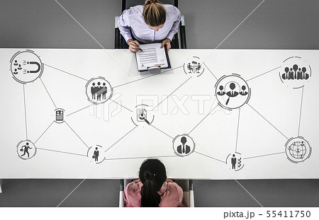 Human Resources and People Networking Concept. Human Resources and People Networking Concept. 55411750
