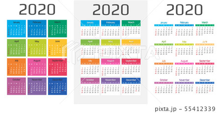 Calendar 2020 template. 12 Months. include holiday 55412339