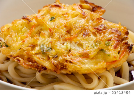 野菜かき揚げ天ぷらトッピングぶっかけうどん(冷やし)。 55412404