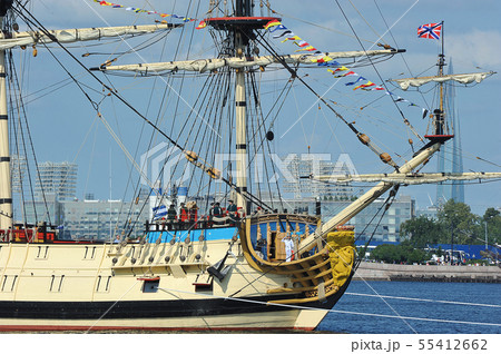 warship Poltava in the waters of the Neva river - 55412662