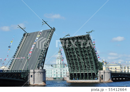 the drawing of the Palace bridge in St. Petersburg 55412664