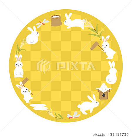 十五夜　満月のフレーム素材 55412736