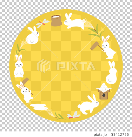 十五夜　満月のフレーム素材 55412736