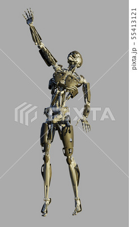 Humanoid Robot Reaching Upwards Humanoid Robot Reaching Upwards 55413121