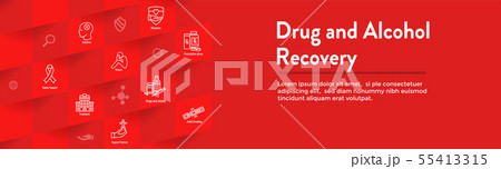 Drug and Alcohol Dependency Icon Set & Web Header Drug and Alcohol Dependency Icon Set & Web Header 55413315