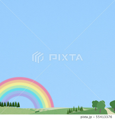 背景 空 虹 風景のイラスト素材