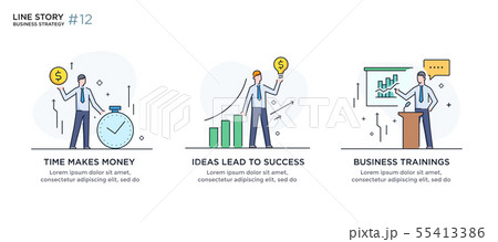 Set of illustrations concept with businessmen Set of illustrations concept with businessmen 55413386