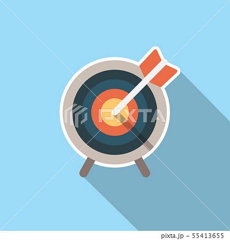 Target market icon with arrow and stand 55413655