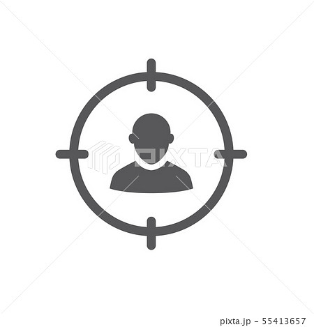 Target market icon with people & target 55413657
