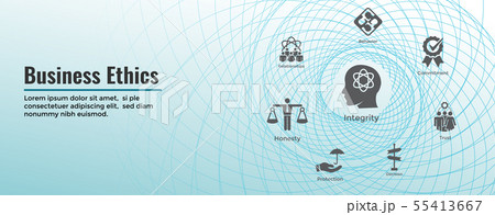 Business Ethics Web Banner and Icon Set with 55413667