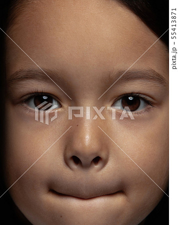 Close up portrait of a little emotional girl Close up portrait of a little emotional girl 55413871