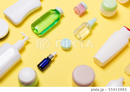Composition of different sized cosmetic jars and Composition of different sized cosmetic jars and 55413993