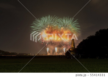 19年さいたま市花火大会 大和田公園 01の写真素材