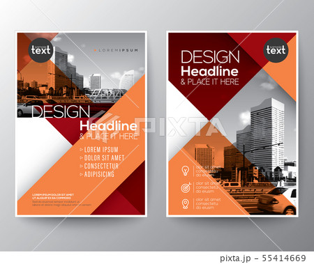 Red and Orange Brochure flyer leaflet template 55414669