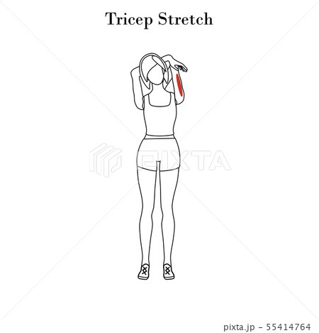 Tricep stretch exercise outline 55414764