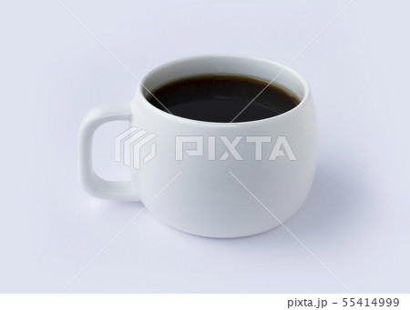 Black Coffee in white cup isolate on grey Black Coffee in white cup isolate on grey 55414999