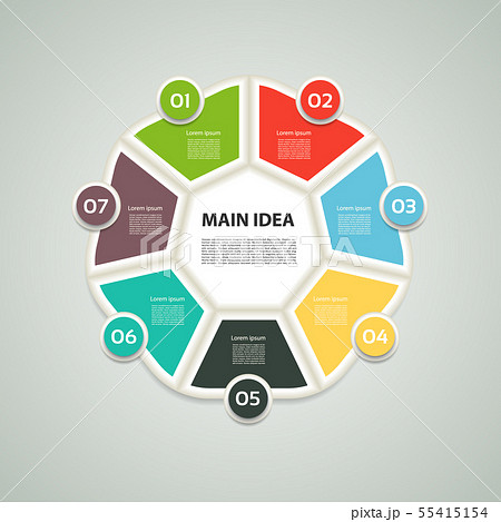 Heptagon infographic. Chart, diagram with 7 steps, Heptagon infographic. Chart, diagram with 7 steps, 55415154