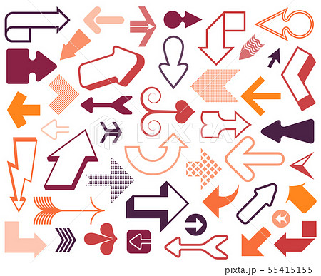 Arrow vector 3d button icon set red color on white Arrow vector 3d button icon set red color on white 55415155