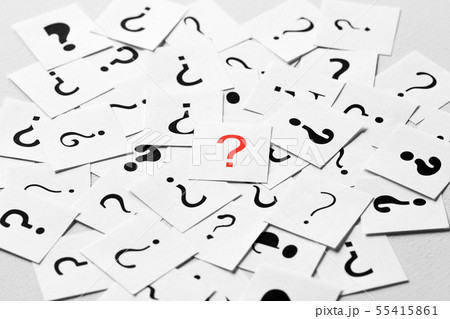 Pile of question mark signs scattered around 55415861