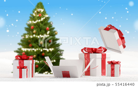 gifts for Christmas with opened christmas present 55416440