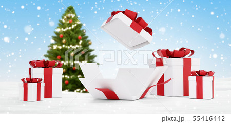 gifts for Christmas with opened christmas present 55416442