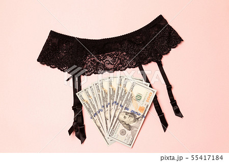 Sexy black belt underwear with grease and dollars Sexy black belt underwear with grease and dollars 55417184