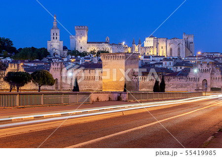 Avignon. Provence. Old stone fortress wall around the city. 55419985