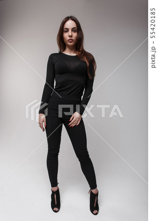 Young modern sexy brown-haired woman  55420185