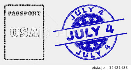 Vector Pixelated USA Passport Icon and Distress July 4 Watermark Vector Pixelated USA Passport Icon and Distress July 4 Watermark 55421488