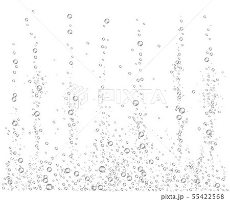 Underwater fizzing air bubbles flow border texture in vector illustration. 55422568