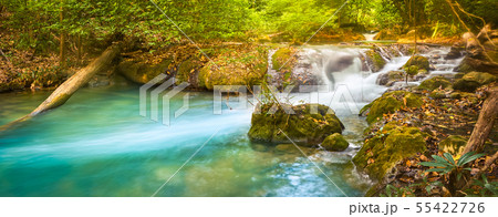 Beautiful waterfall Huai Mae Khamin, Thailand. 55422726