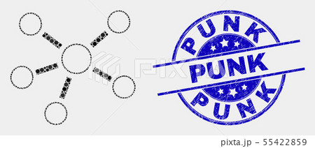 Vector Pixelated Relations Icon and Distress Punk Seal Vector Pixelated Relations Icon and Distress Punk Seal 55422859