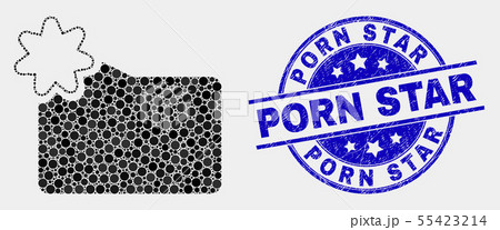 Vector Pixel New Folder Icon and Scratched Porn Star Stamp Seal 55423214