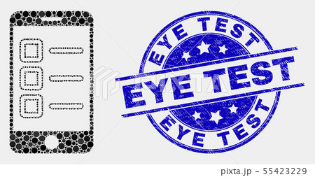 Vector Pixel Mobile Test Items Icon and Scratched Eye Test Watermark Vector Pixel Mobile Test Items Icon and Scratched Eye Test Watermark 55423229