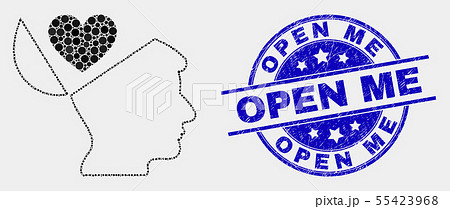 Vector Dot Favourites Open Mind Icon and Distress Open Me Watermark 55423968