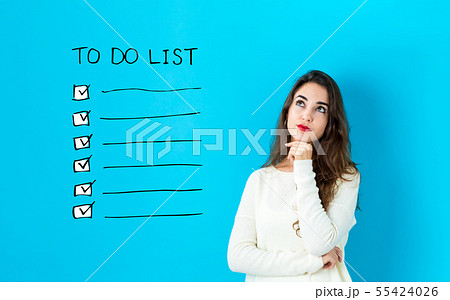 To do list with young woman To do list with young woman 55424026