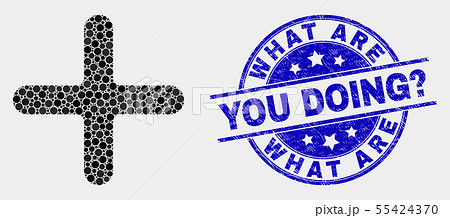 Vector Pixelated Cross Icon and Distress What Are You Doing question Watermark Vector Pixelated Cross Icon and Distress What Are You Doing question Watermark 55424370